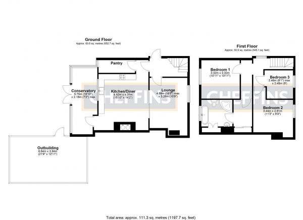 Floor Plan Image for 3 Bedroom Terraced House for Sale in Main Street, Little Downham, Ely