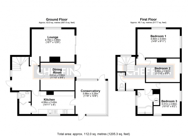 Floor Plan for 3 Bedroom Detached House for Sale in Mepal Road, Sutton, CB6, 2PZ - Offers in Excess of &pound420,000