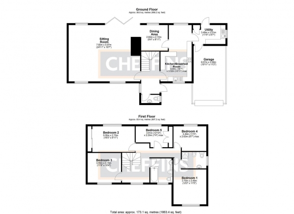 Floor Plan Image for 5 Bedroom Detached House for Sale in Potters Lane, Ely