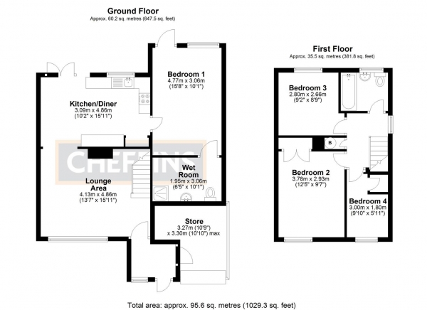 Floor Plan Image for 4 Bedroom Semi-Detached House for Sale in Robins Close, Ely