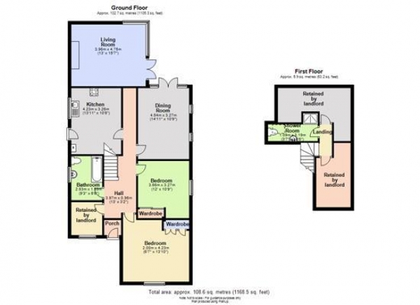 Floor Plan Image for 2 Bedroom Detached Bungalow to Rent in Cambridge Road, Ely