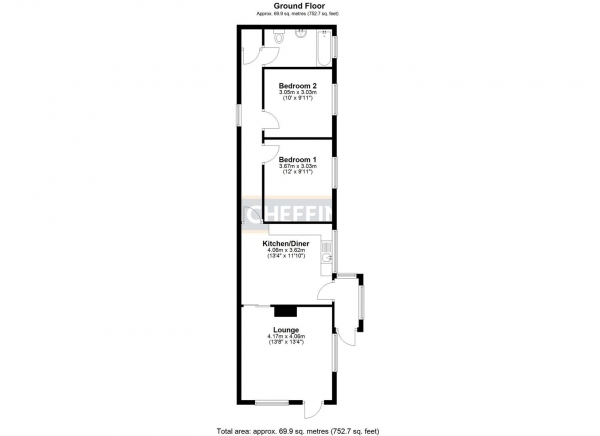 Floor Plan Image for 2 Bedroom Detached Bungalow for Sale in High Street, Witcham, Ely