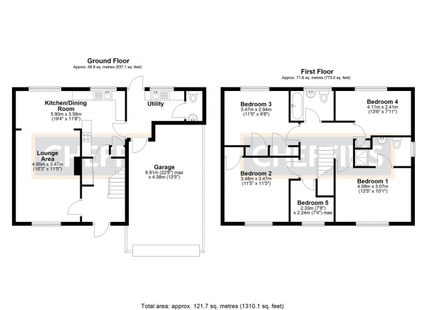 Floor Plan Image for 5 Bedroom Detached House for Sale in Thorn Close, Soham, Ely