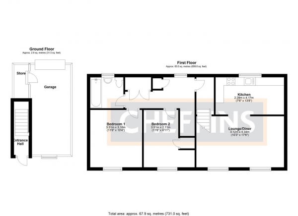 Floor Plan Image for 2 Bedroom Coach House for Sale in Longchamp Drive, Ely