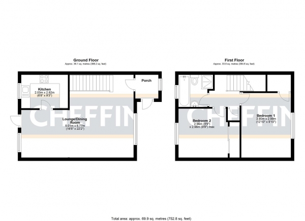 Floor Plan Image for 2 Bedroom Terraced House for Sale in The Green, Haddenham, Ely