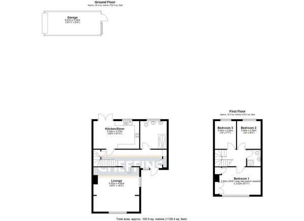 Floor Plan Image for 3 Bedroom Semi-Detached House for Sale in Linden Way, Haddenham, Ely