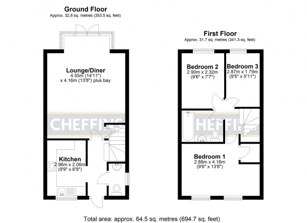 Floor Plan Image for 3 Bedroom Semi-Detached House for Sale in Carey Close, Ely