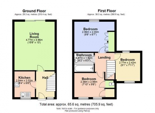 Floor Plan Image for 3 Bedroom Terraced House to Rent in Morton Close, Ely