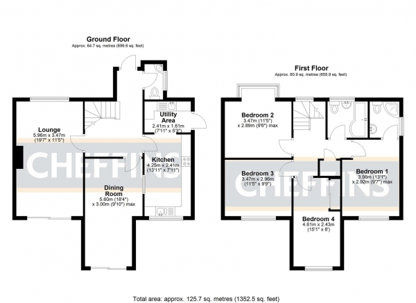 Floor Plan Image for 4 Bedroom Detached House for Sale in St. Ethelwolds Close, Ely