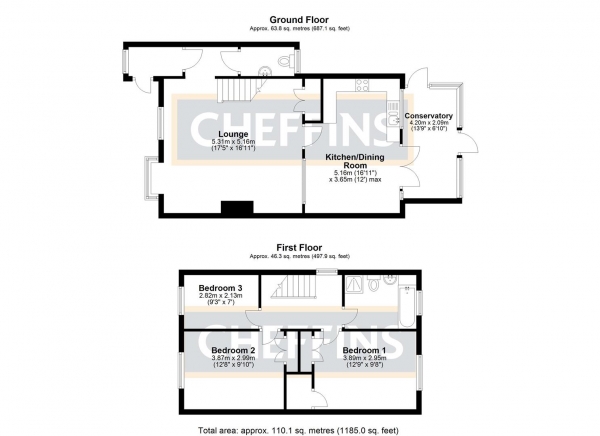 Floor Plan for 3 Bedroom Semi-Detached House for Sale in Barton Mews, Ely, CB7, 4DR - Guide Price &pound495,000