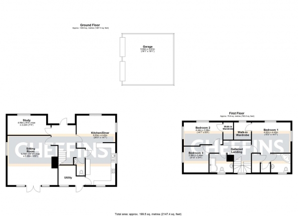 Floor Plan Image for 3 Bedroom Detached House for Sale in Hundred Foot Bank, Pymoor, Ely