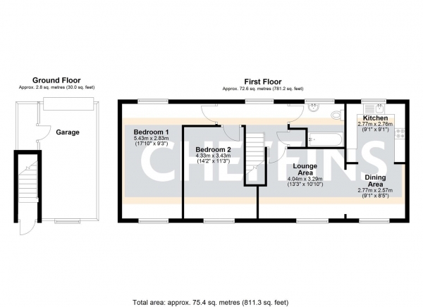 Floor Plan Image for 2 Bedroom Apartment for Sale in Kings Avenue, Ely