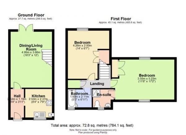 Floor Plan Image for 2 Bedroom Terraced House to Rent in Columbine Road, Ely