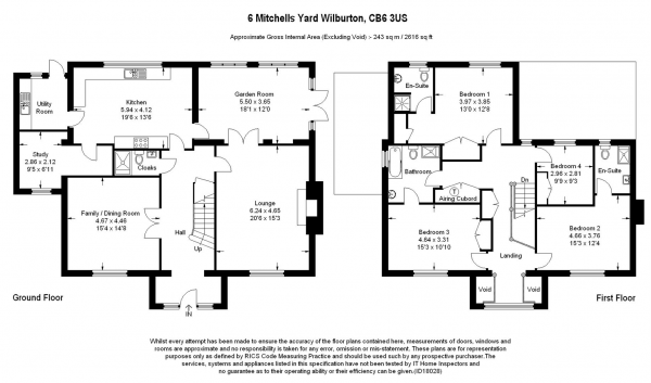 Floor Plan Image for 4 Bedroom Detached House for Sale in Mitchells Yard, Wilburton, Ely