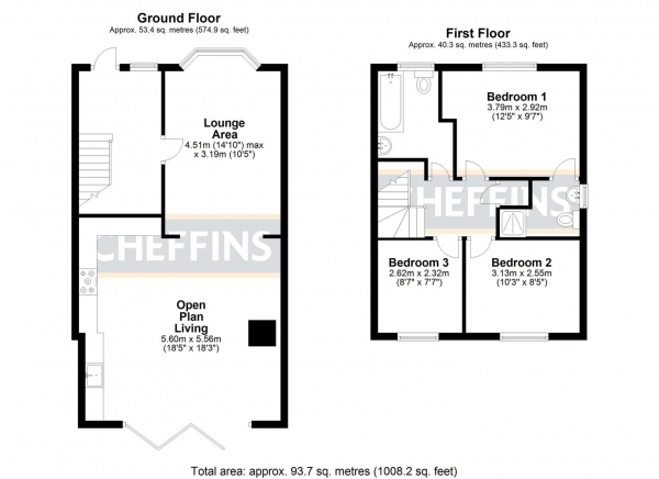 Floor Plan Image for 3 Bedroom Semi-Detached House for Sale in Chelmer Way, Ely