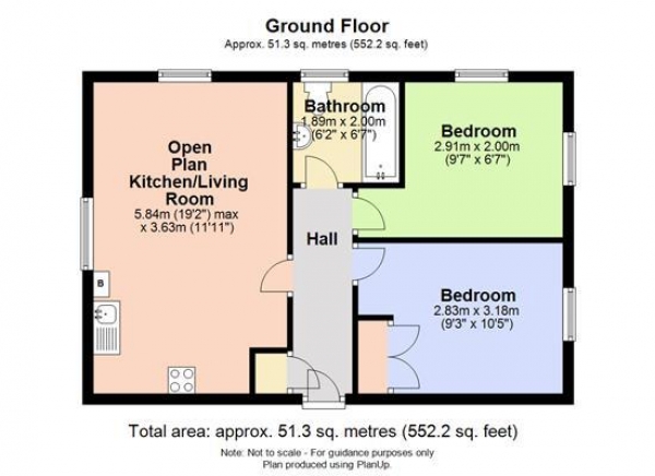 Floor Plan Image for 2 Bedroom Apartment to Rent in Missin Gate, Ely