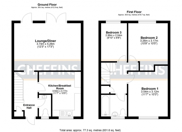 Floor Plan Image for 3 Bedroom Semi-Detached House for Sale in Monkswood, Littleport