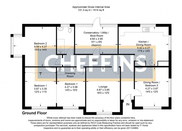 Floor Plan Image for 3 Bedroom Detached Bungalow for Sale in Mare Fen, Littleport, Ely