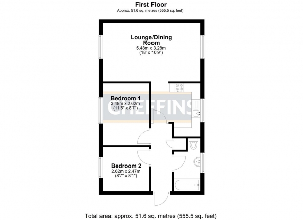 Floor Plan Image for 2 Bedroom Property for Sale in The Vineyards, Ely