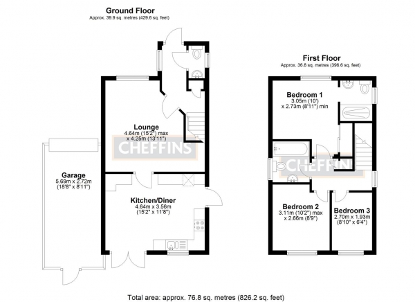 Floor Plan Image for 3 Bedroom Detached House for Sale in Cowslip Drive, Little Thetford, Ely