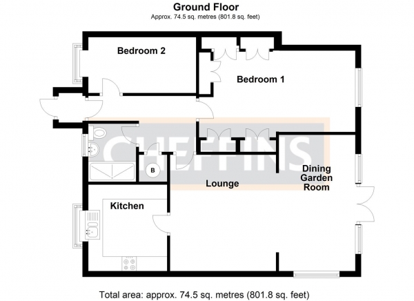 Floor Plan Image for 2 Bedroom Semi-Detached Bungalow for Sale in Sandys Crescent, Littleport, Ely