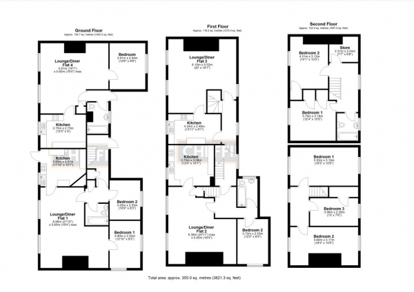 Floor Plan Image for Block of Apartments for Sale in Black Horse Lane, Chatteris