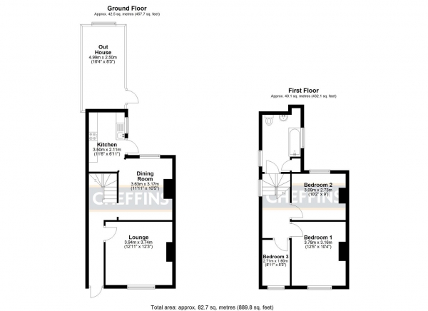 Floor Plan Image for 3 Bedroom Semi-Detached House for Sale in Back Hill, Ely