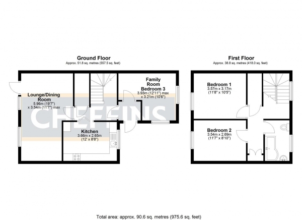 Floor Plan Image for 3 Bedroom Terraced House for Sale in The Causeway, Soham, Ely