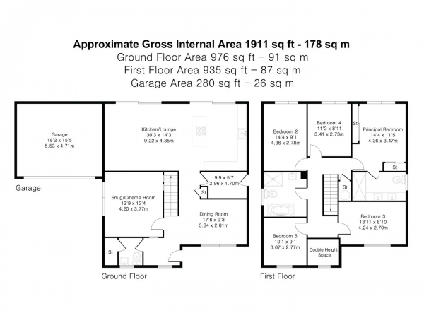 Floor Plan Image for 5 Bedroom Detached House for Sale in Barway Road, Barway, Ely