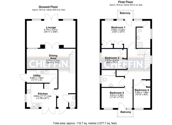 Floor Plan Image for 4 Bedroom Detached House for Sale in Ward Way, Witchford, Ely