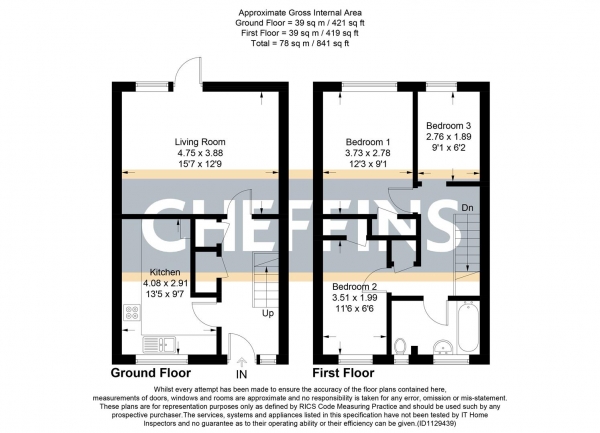 Floor Plan Image for 3 Bedroom Terraced House for Sale in Fair Field Close, Soham, Ely