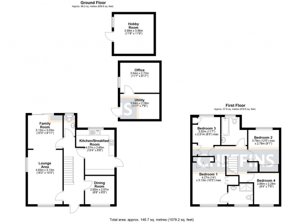 Floor Plan Image for 4 Bedroom Detached House for Sale in Columbine Road, Ely