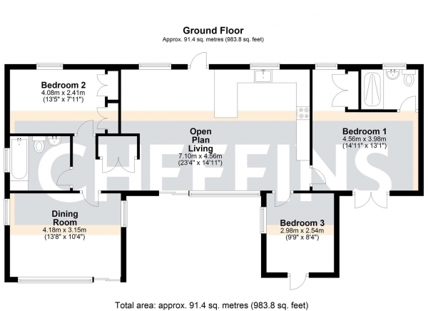 Floor Plan Image for 3 Bedroom Barn Conversion for Sale in Ely Road, Queen Adelaide, Ely