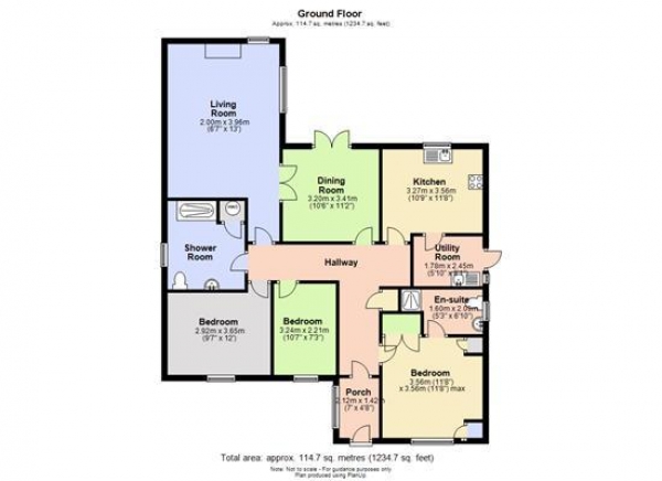 Floor Plan Image for 3 Bedroom Detached Bungalow to Rent in Mill Lane, Fordham