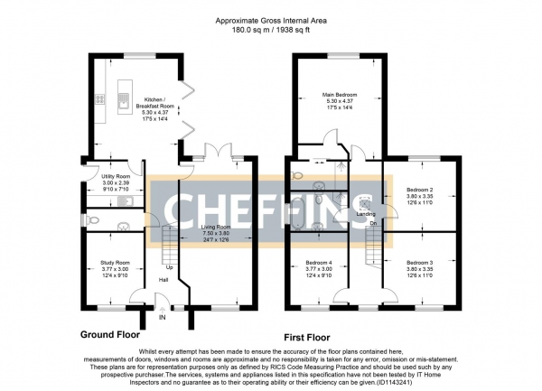 Floor Plan Image for 4 Bedroom Detached House for Sale in Pymoor Lane, Pymoor, Ely