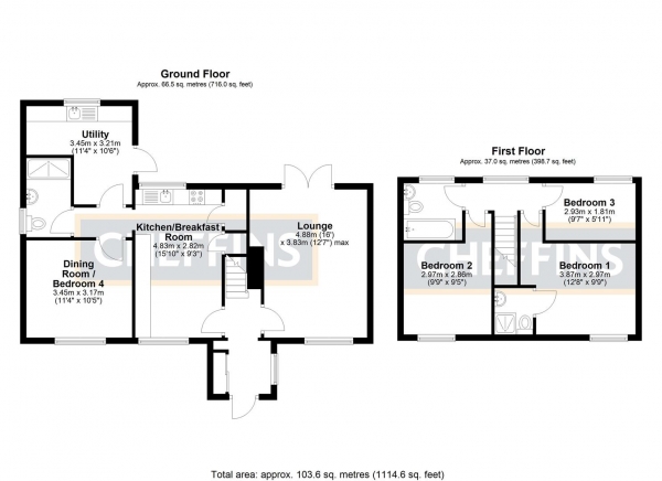 Floor Plan Image for 3 Bedroom Detached House for Sale in Ravens Court, Ely