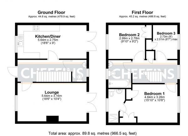 Floor Plan Image for 3 Bedroom Semi-Detached House for Sale in Columbine Road, Ely