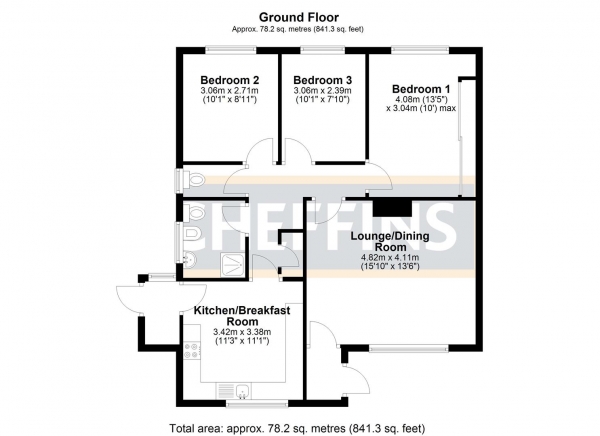 Floor Plan Image for 3 Bedroom Detached Bungalow for Sale in Philippa Close, Ely