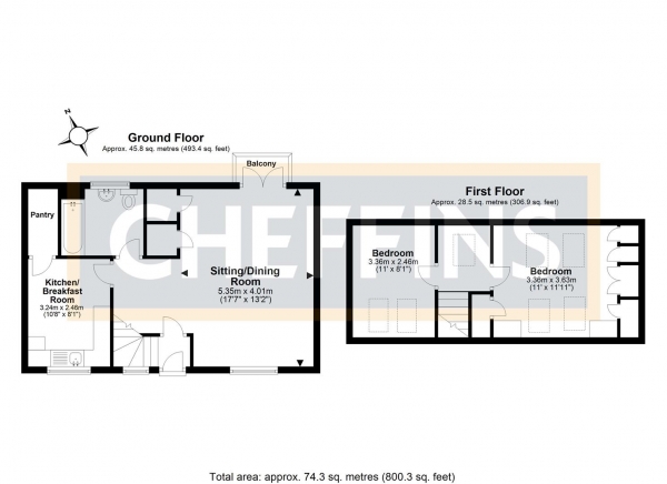 Floor Plan Image for 2 Bedroom Maisonette for Sale in Page Court, Ely