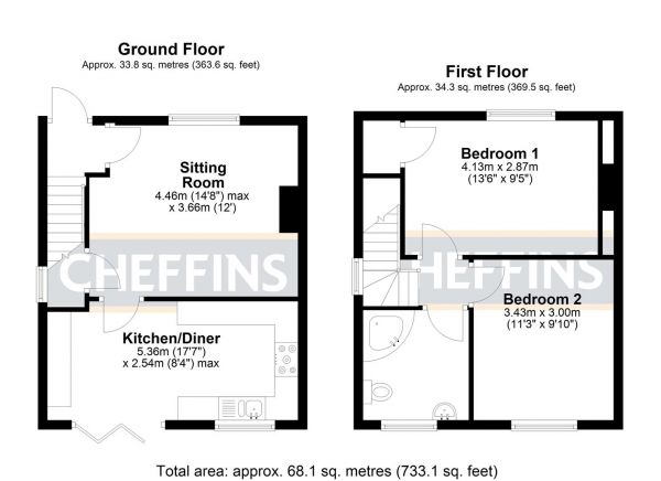 Floor Plan Image for 2 Bedroom Semi-Detached House for Sale in Main Street, Little Downham, Ely