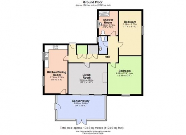 Floor Plan Image for 2 Bedroom Semi-Detached Bungalow to Rent in Chapel Street, Ely