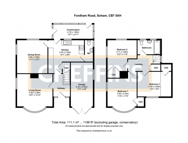 Floor Plan Image for 3 Bedroom Detached House to Rent in Fordham Road, Soham, Ely