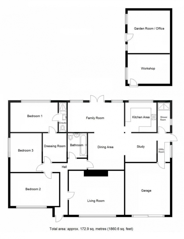 Floor Plan Image for 3 Bedroom Detached Bungalow for Sale in Chippenham Road, Fordham