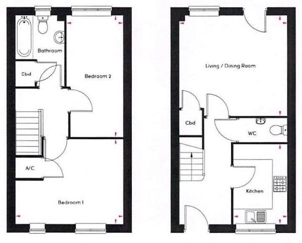 Floor Plan Image for 2 Bedroom End of Terrace House for Sale in Byerley Close, Kentford