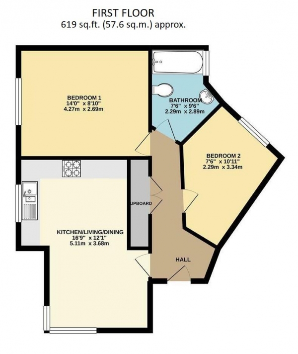 Floor Plan Image for 2 Bedroom Property for Sale in Skeaping Close, Newmarket