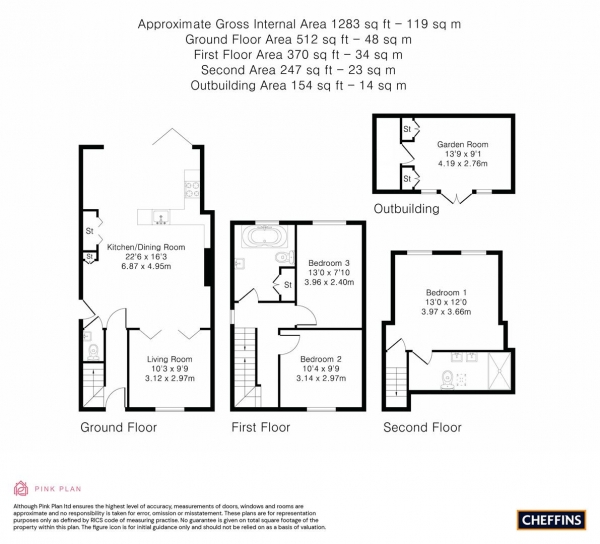 Floor Plan Image for 3 Bedroom Property to Rent in Stow Road, Stow-Cum-Quy, Cambridge