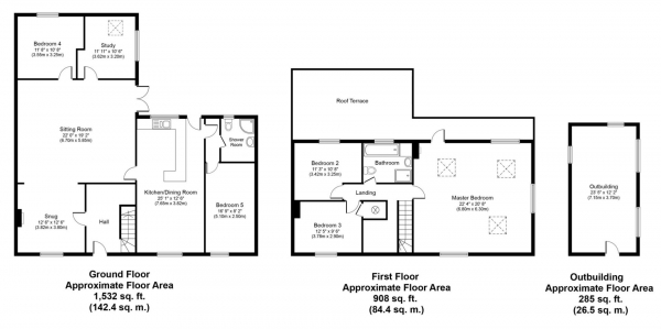 Floor Plan Image for 5 Bedroom Semi-Detached House for Sale in Mill Hill, Weston Colville