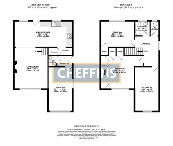 Floor Plan Image for 4 Bedroom Property to Rent in Greyhound Road, Glemsford