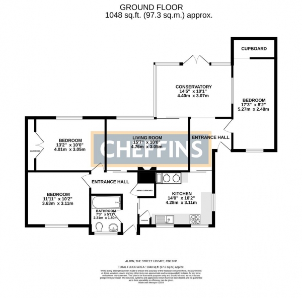 Floor Plan Image for 3 Bedroom Detached Bungalow for Sale in The Street, Lidgate