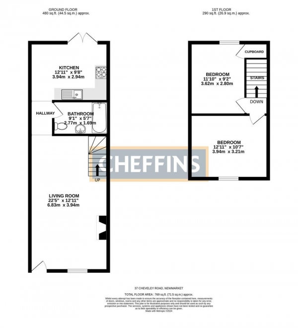 Floor Plan Image for 2 Bedroom Terraced House for Sale in Cheveley Road, Newmarket